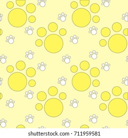 Vector seamless pattern with cat footprints. Can be used for wallpaper, web page background, surface textures.