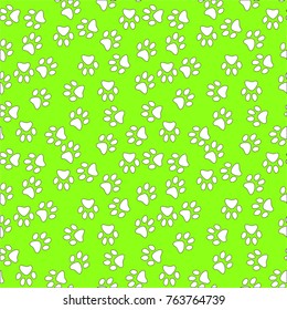 Vector seamless pattern with cat footprints. Can be used for wallpaper, web page background, surface textures.