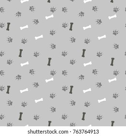 Vector seamless pattern with cat footprints. Can be used for wallpaper, web page background, surface textures.