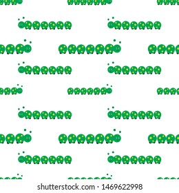 Vector seamless pattern with caterpillars. Horizontal direction