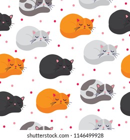 Vector seamless pattern with cats.