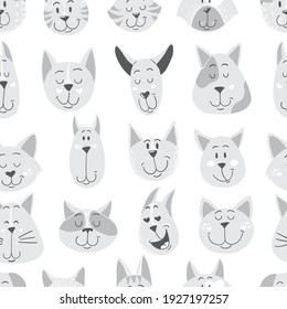 Vector seamless pattern with cats