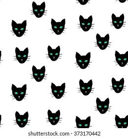 Vector seamless pattern with cats