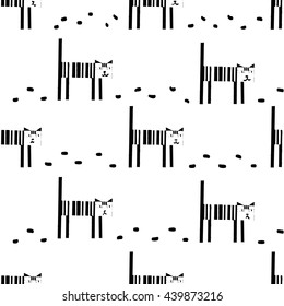 Vector seamless pattern with cats