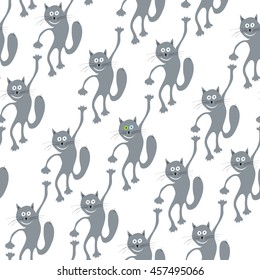 Vector seamless pattern with cats