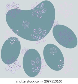 Vector seamless pattern. Cat's paws on an isolated background. Abstract geometric shapes. 