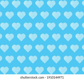Vector seamless pattern Cell Heart backgrounds white color isolated on Light blue background