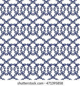 Vector seamless pattern of chains in flat style