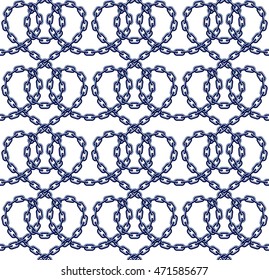 Vector seamless pattern of chains in flat style