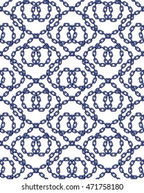 Vector seamless pattern of chains in flat style