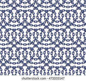 Vector seamless pattern of chains in flat style