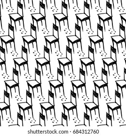 vector seamless pattern with chair