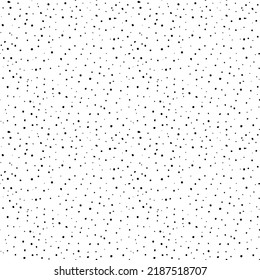 Vector seamless pattern with chaotic scattered confetti. Monochrome noisy texture. Hand drawn black uneven specks, spots, blobs. Grainy surface distress vector background. Grunge design with dots