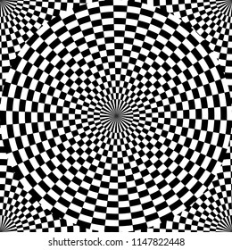 Vector of seamless pattern with checkered circles.Black and white
