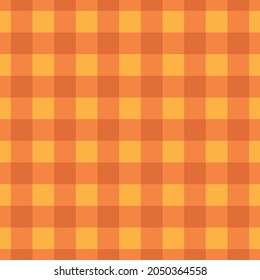 Vector seamless pattern of checkered texture isolated on orange background