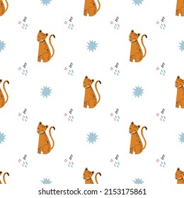 Vector seamless pattern with cheetahs 