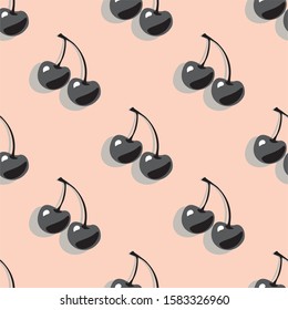 Vector seamless pattern with cherries