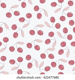 Vector seamless pattern with cherries.
