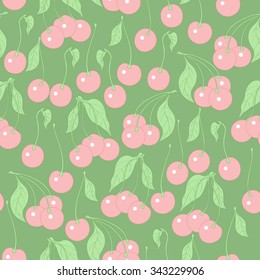 Vector seamless pattern with cherries can be used for graphic design, textile design or web design.