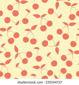 vector seamless pattern with cherry