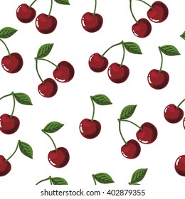 Vector seamless pattern with cherry