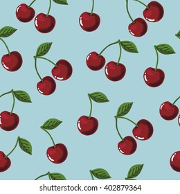 Vector seamless pattern with cherry