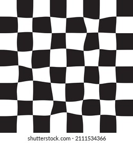 Vector seamless pattern of chessboard checkered texture isolated on white background