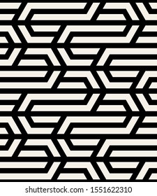 Vector seamless pattern with chevron. Modern geometric texture. Repeating abstract background. Polygonal grid with bold striped hexagons. Can be used as swatch for illustrator.