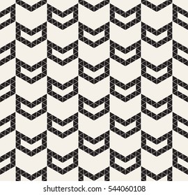 Vector seamless pattern with chevron. Modern monochrome texture. Hipster triangular grid. Repeating abstract background. Geometric stylish tiles.