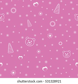 vector seamless pattern with children's toys bears