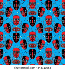 Vector, seamless pattern, christmas background. Carnival in Venice 