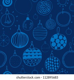 Vector seamless pattern with christmas balls