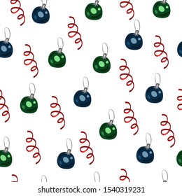 vector seamless pattern with Christmas balls on white background.  it can be used as Wallpaper, background, print, textile design, notebooks, phone cases, packaging paper, postcard and more.