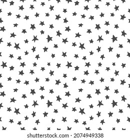 Patrón vectorial sin fisuras con Navidad, estrellas de fiesta de cumpleaños, aislado en blanco. Traje de fondo de vacaciones para envolver papel, fondo de pared, fondo de página web, textil de moda.