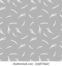Vector seamless pattern Christmas botanicals in white line on gray background.Repeating,floral print  in a minimalist style.Designs for textiles,wrapping paper,fabric,packaging.