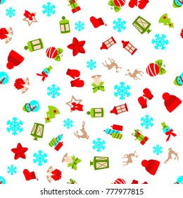 Vector seamless pattern of christmas decoration
