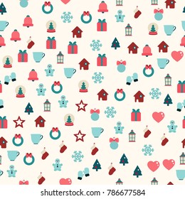 Vector seamless pattern of christmas decoration