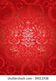 vector seamless pattern with christmas elements