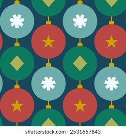 Vektor nahtloses Muster mit Weihnachtsgirlande von Baum Spielzeug