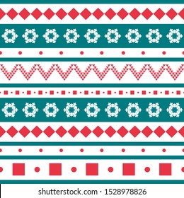 Vector seamless pattern. Christmas and New Year design. Scandinavian style