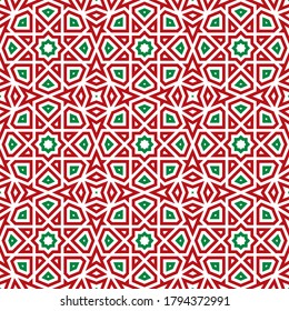 Vector seamless pattern in Christmas and New Year colors