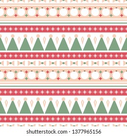 Vector seamless pattern with christmas ornament. Festive background for printing on paper, wallpaper, covers, textiles, fabrics, for decoration, decoupage, scrapbooking and other
