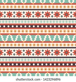 Vector seamless pattern with christmas ornament. Festive background for printing on paper, wallpaper, covers, textiles, fabrics, for decoration, decoupage, scrapbooking and other
