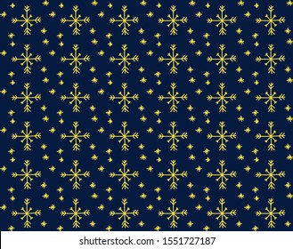 Vector seamless pattern with christmas star, snowflake for print on paper