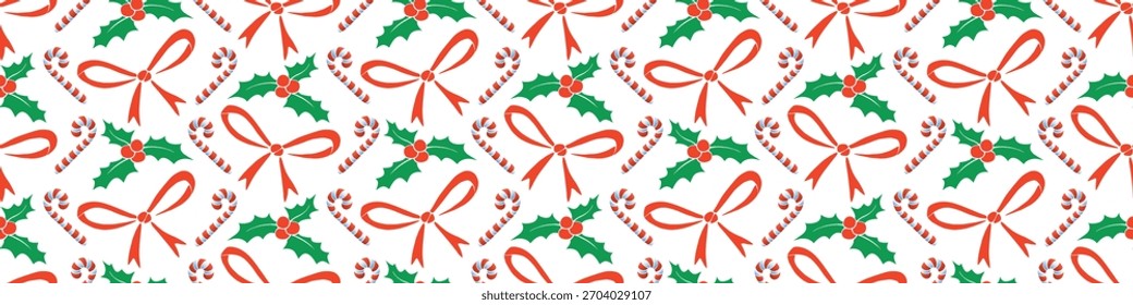 Vector sin patrón de símbolos de Navidades en estilo plano. Fondo brillante y textura en el tema Año Nuevo, Navidad