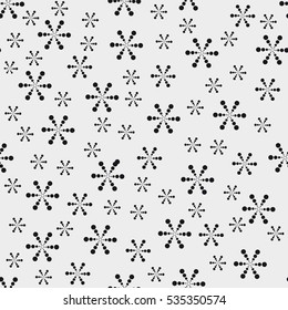 Vector seamless pattern. Christmas texture with cute tiny snowflakes Holiday graphic design. Modern hipster background.