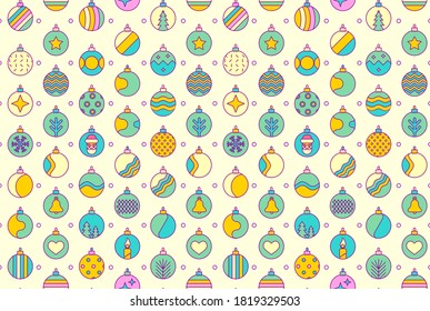 Vector Seamless Pattern of Christmas Toys. Vintage style