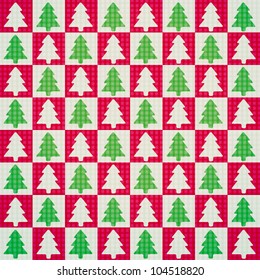 vector seamless pattern of christmas tree