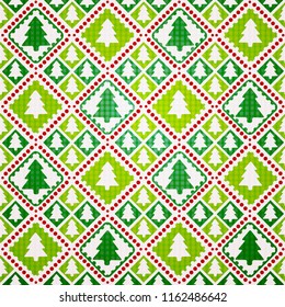 vector seamless pattern of christmas tree