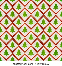 vector seamless pattern of christmas tree